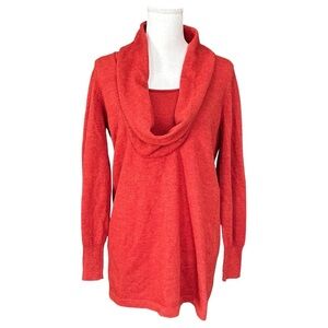 Susan Bristol Merino Wool Cowl Neck Sweater Women’s SZ Large in Poppy